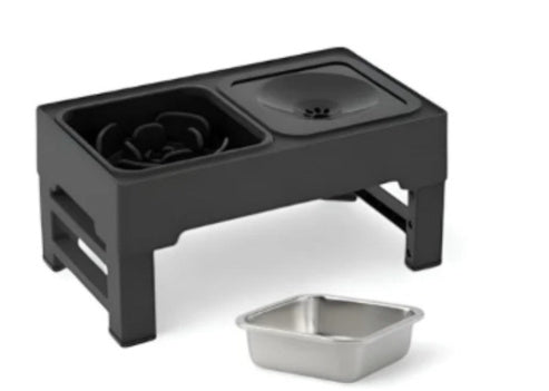 Dog Double Bowls Stainless Stand Adjustable Height Pets Feeding Dish Bowl Big Dog Elevated Food Water Feeders For Dogs Pet Products