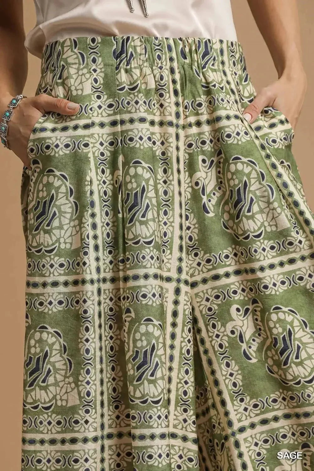 Umgee Bohemian Pants with Pockets for Effortless Style