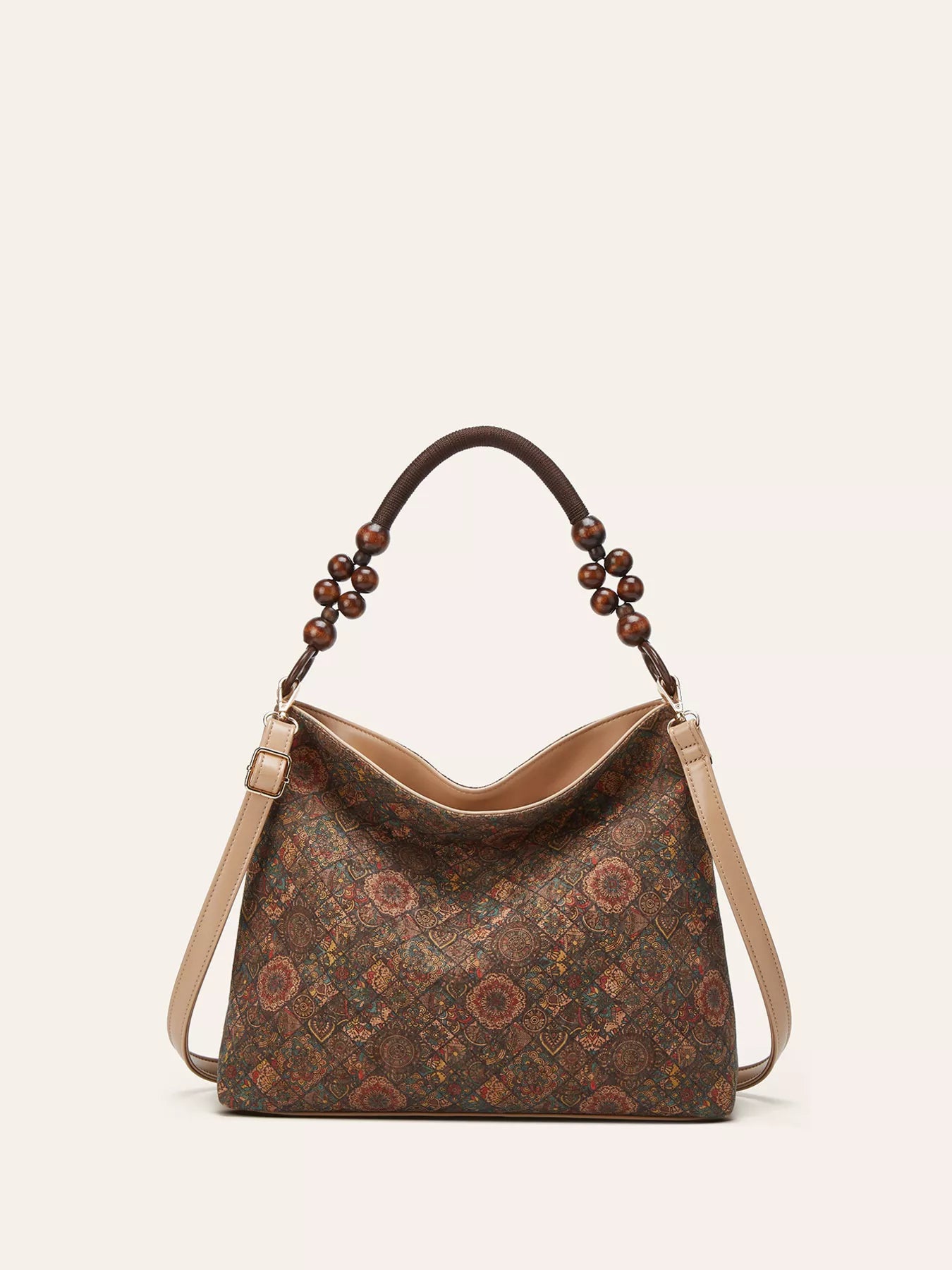 Bohemian Hobo Handbag with Geometric Pattern