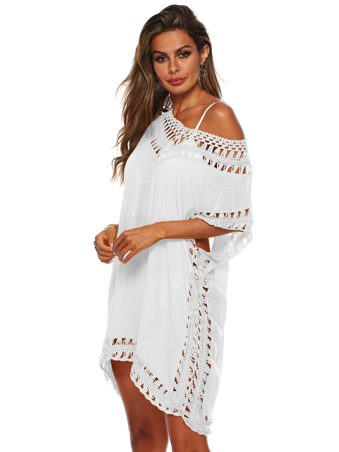 Bohemian Crochet Trim Beach Cover Up Dress - Embrace Boho Chic Style