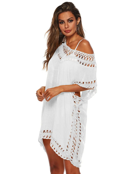 Bohemian Crochet Trim Beach Cover Up Dress - Embrace Boho Chic Style
