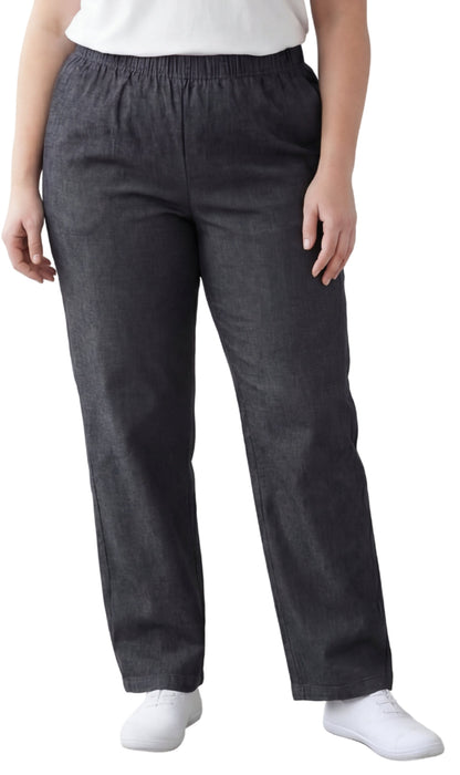 Women's Lightweight Pull-On Denim Jeans with Elastic Waist