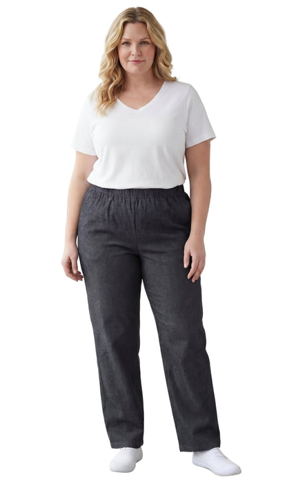 Women's Lightweight Pull-On Denim Jeans with Elastic Waist
