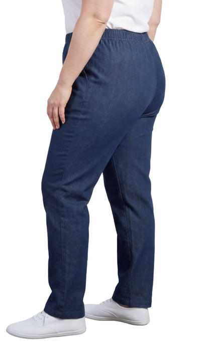 Women's Lightweight Pull-On Denim Jeans with Elastic Waist