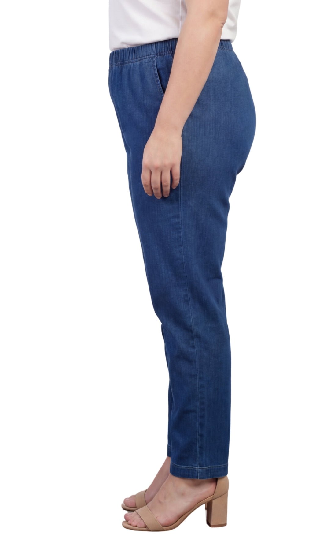 Women's Lightweight Pull-On Denim Jeans with Elastic Waist