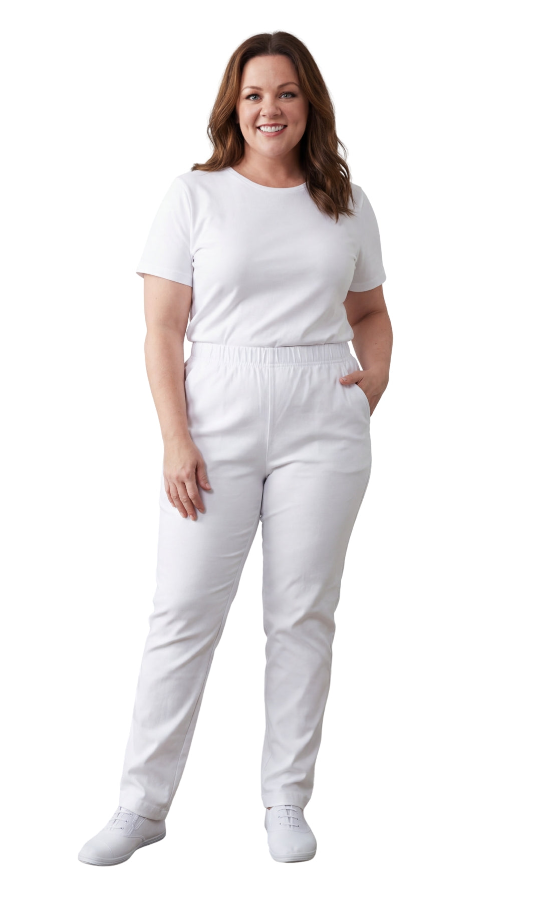 Women's Lightweight Pull-On Denim Jeans with Elastic Waist