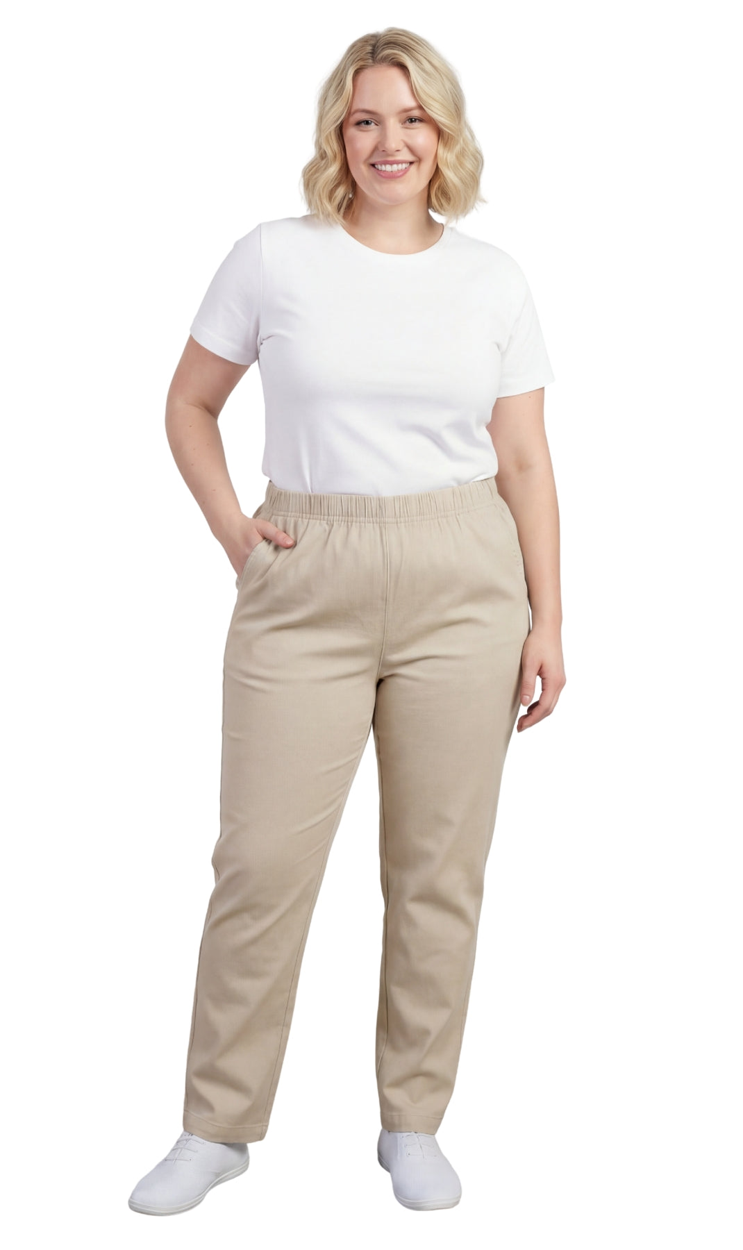 Women's Lightweight Pull-On Denim Jeans with Elastic Waist