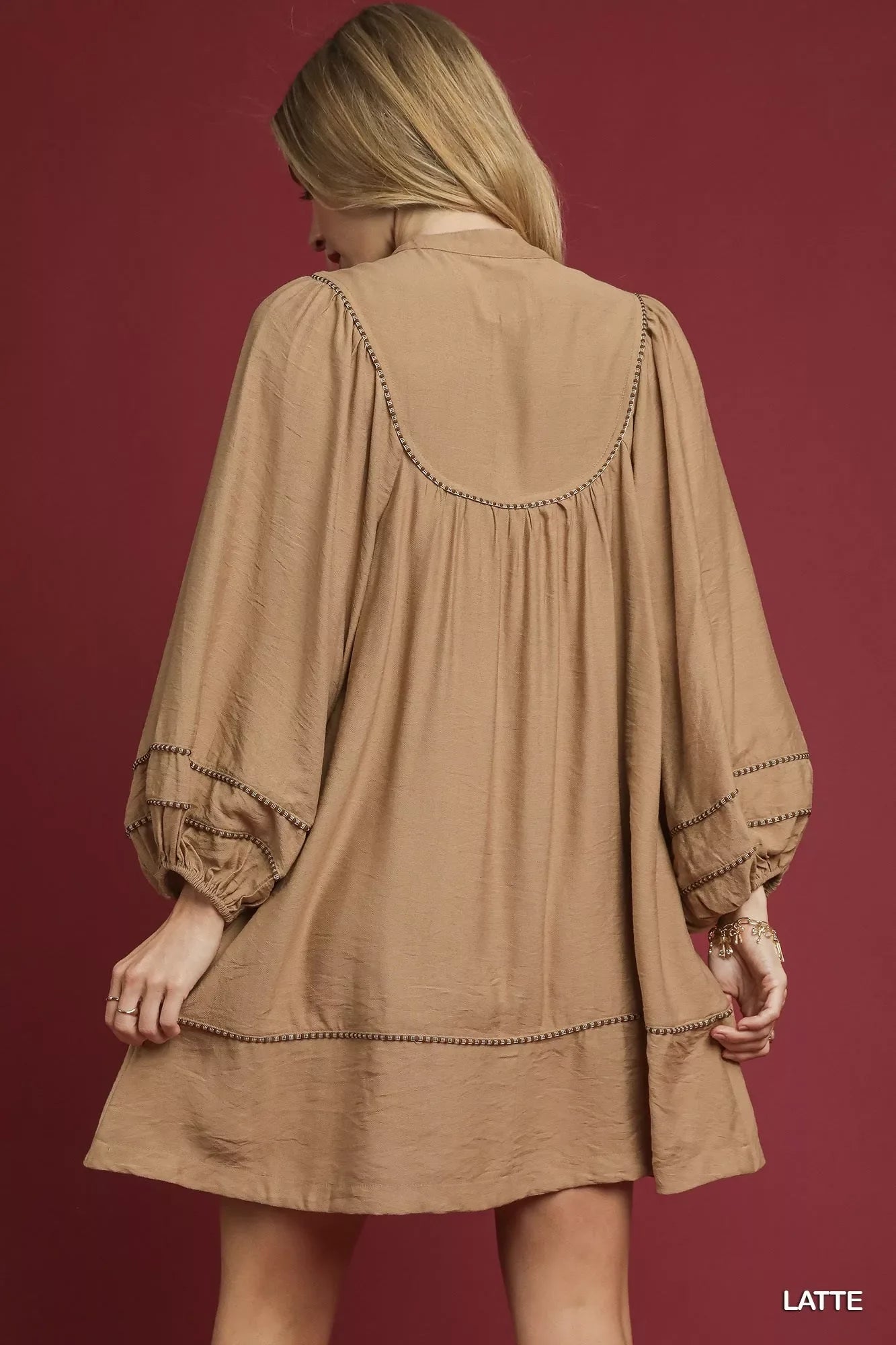 Umgee Boho Mini Dress with Trim Detail - Perfect Peasant Style for Any Occasion