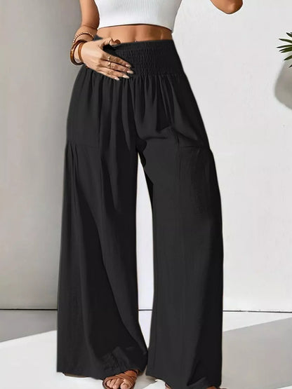 Wide Leg Smocked Waist Pants for Ultimate Comfort and Style