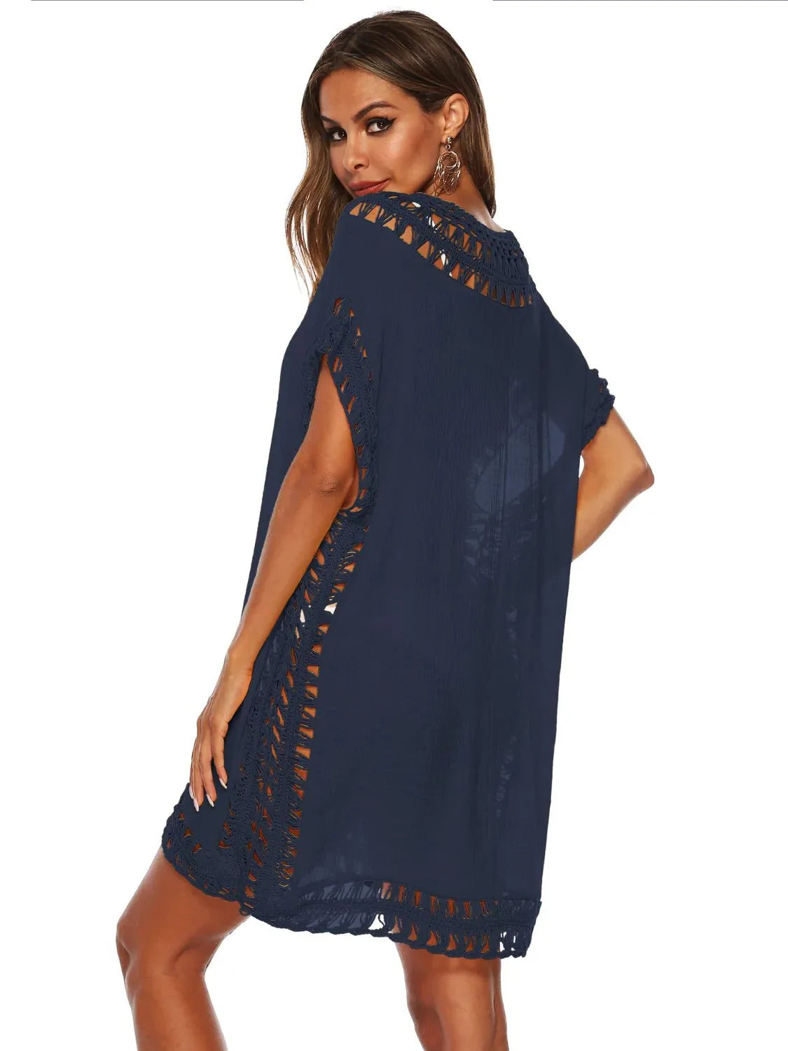 Bohemian Crochet Trim Beach Cover Up Dress - Embrace Boho Chic Style