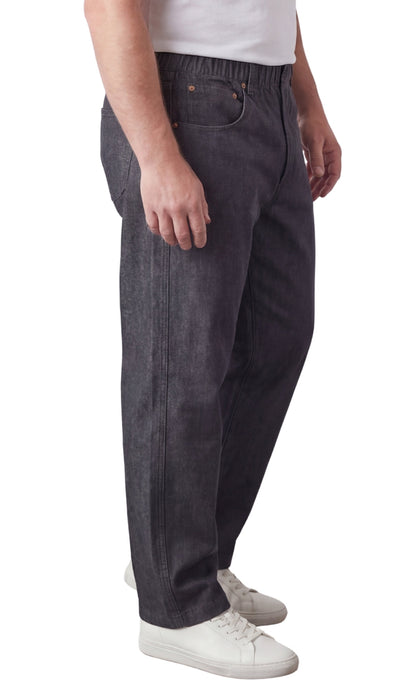 Men’s Lightweight Casual Elastic Waist Pull-On Jeans – Denim & Twill Pants with Easy Fit