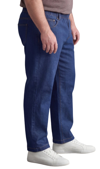 Men’s Lightweight Casual Elastic Waist Pull-On Jeans – Denim & Twill Pants with Easy Fit