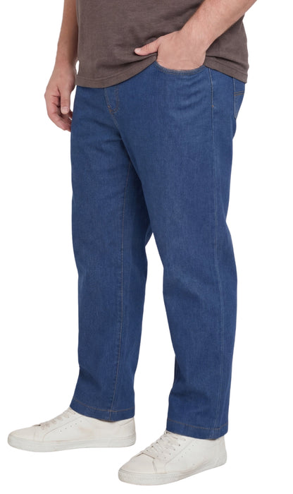 Men’s Lightweight Casual Elastic Waist Pull-On Jeans – Denim & Twill Pants with Easy Fit