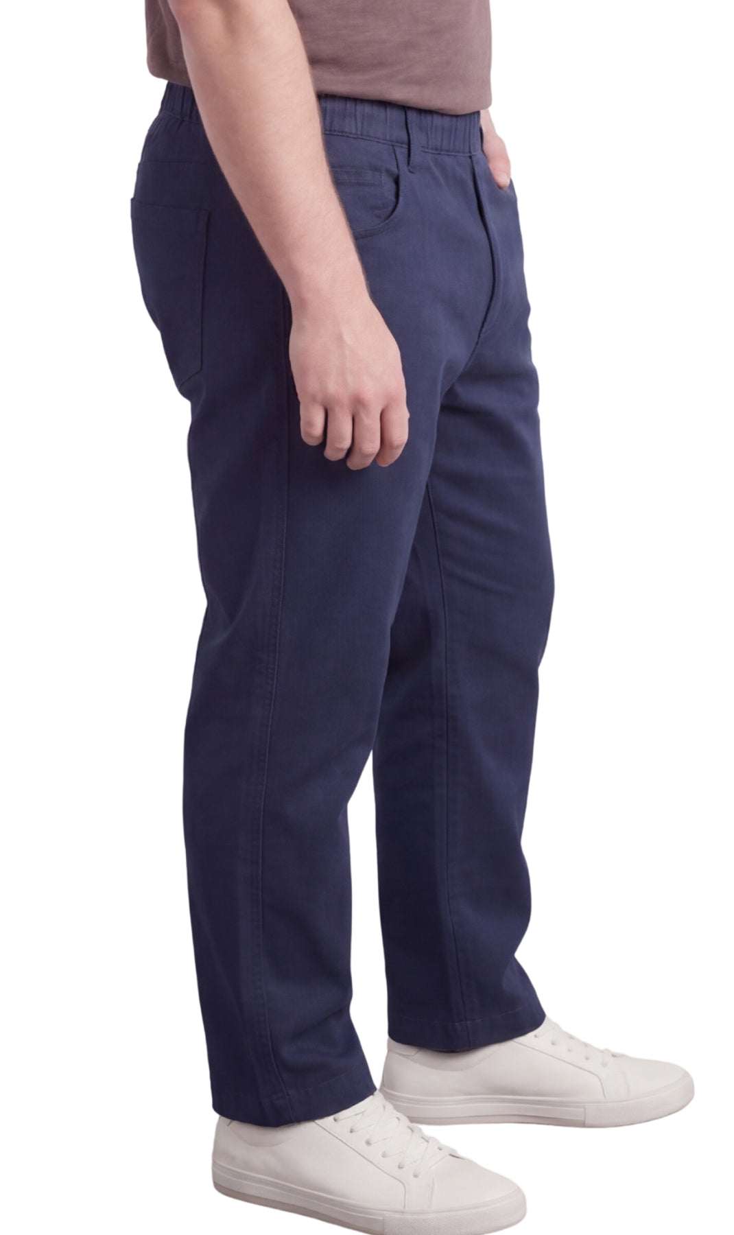 Men’s Lightweight Casual Elastic Waist Pull-On Jeans – Denim & Twill Pants with Easy Fit