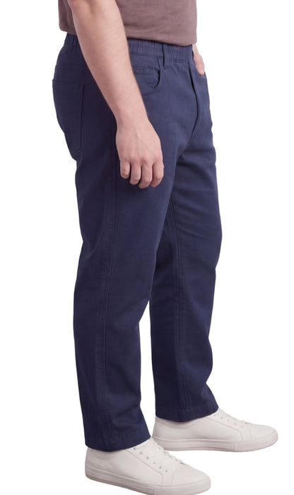 Men’s Lightweight Casual Elastic Waist Pull-On Jeans – Denim & Twill Pants with Easy Fit