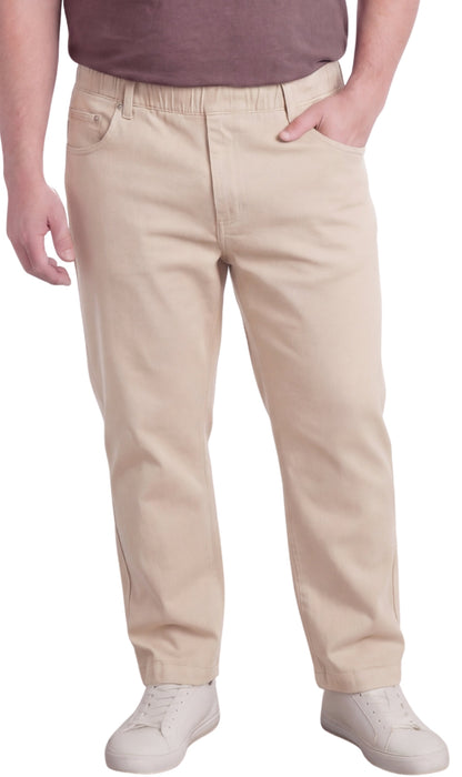 Men’s Lightweight Casual Elastic Waist Pull-On Jeans – Denim & Twill Pants with Easy Fit