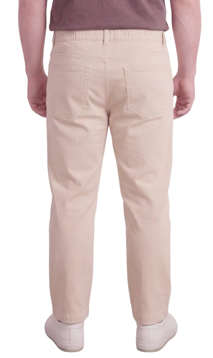 Men’s Lightweight Casual Elastic Waist Pull-On Jeans – Denim & Twill Pants with Easy Fit