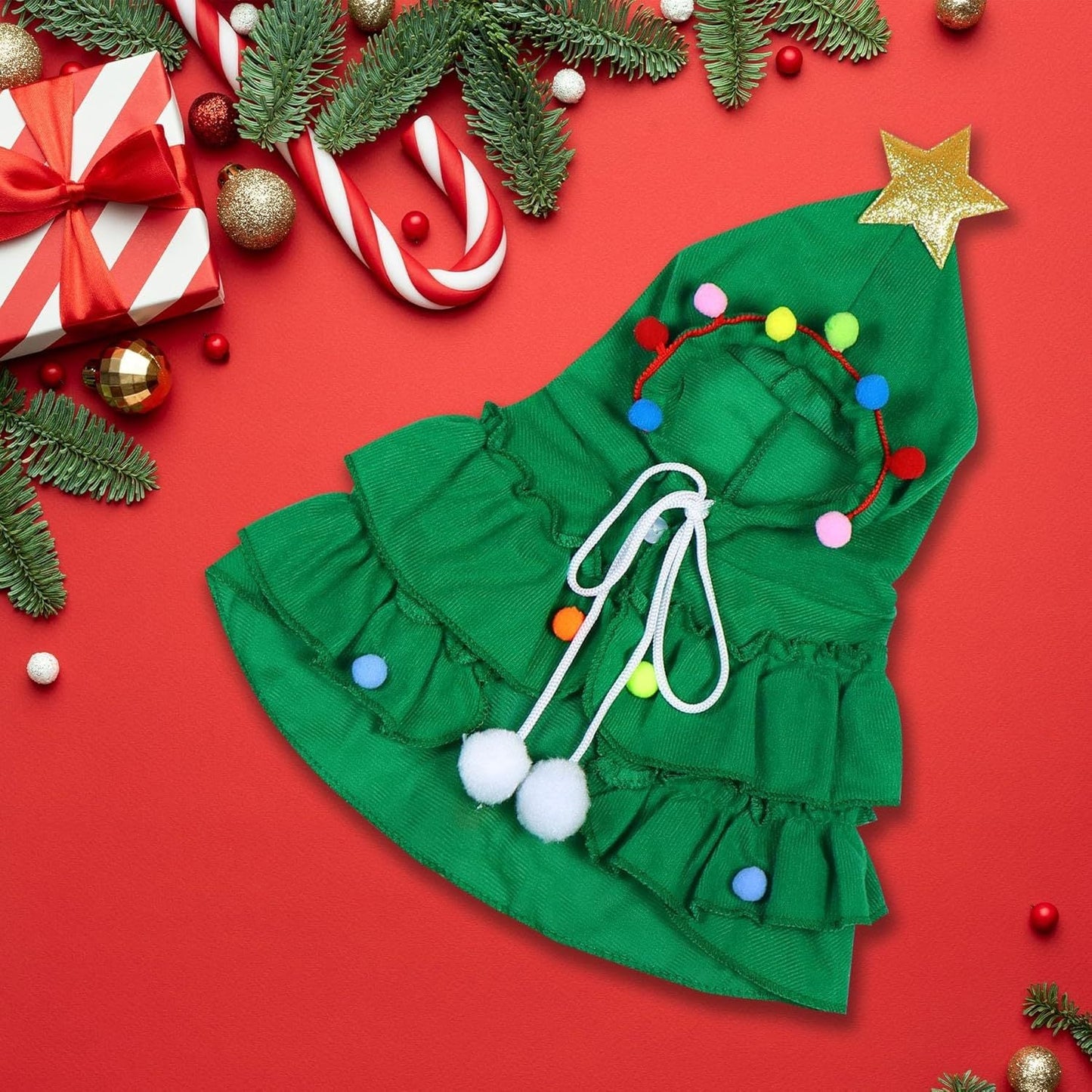Cat Christmas Outfit Cat Kitten Christmas Clothes Cat Christmas Tree Costume With Star Ornament For Cats Kittens Pets