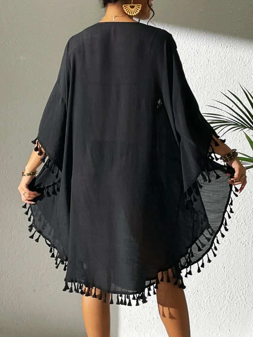 Tassel Cutout Cover-Up Dress for Effortless Summer Style