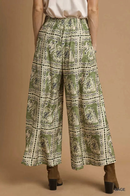 Umgee Bohemian Pants with Pockets for Effortless Style