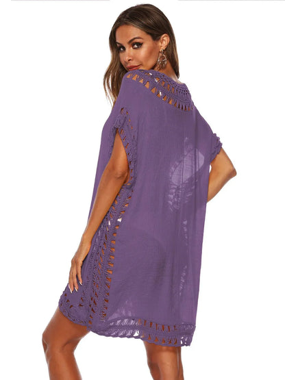 Bohemian Crochet Trim Beach Cover Up Dress - Embrace Boho Chic Style