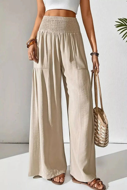 Wide Leg Smocked Waist Pants for Ultimate Comfort and Style