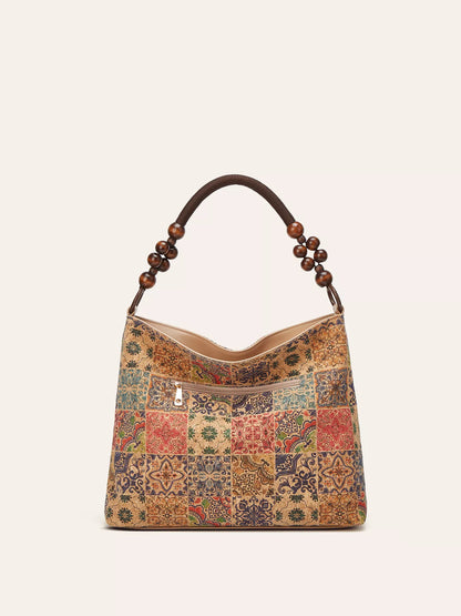 Bohemian Hobo Handbag with Geometric Pattern