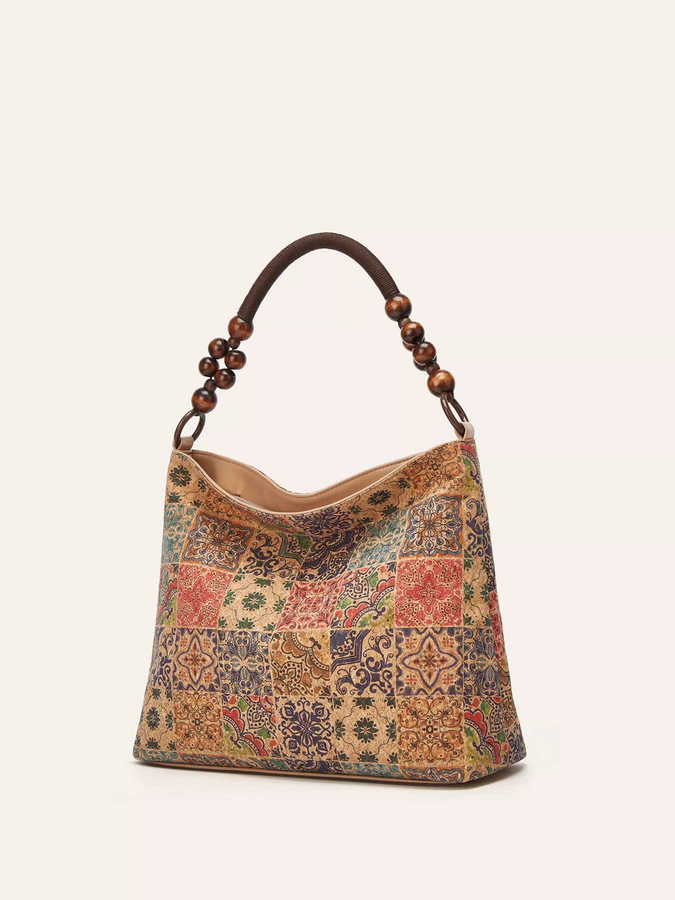 Bohemian Hobo Handbag with Geometric Pattern