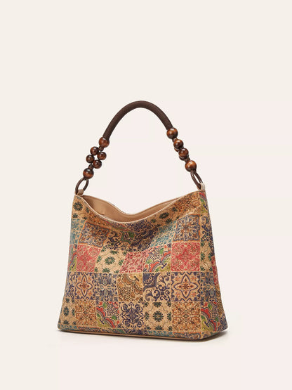 Bohemian Hobo Handbag with Geometric Pattern