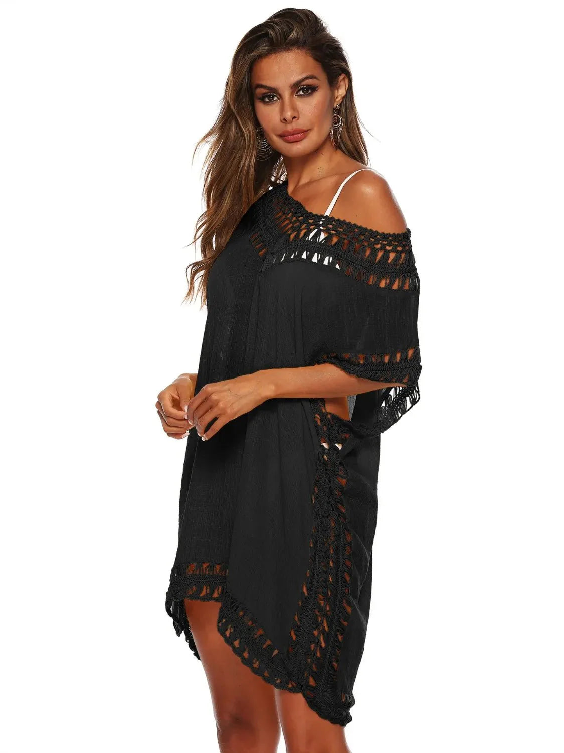 Bohemian Crochet Trim Beach Cover Up Dress - Embrace Boho Chic Style