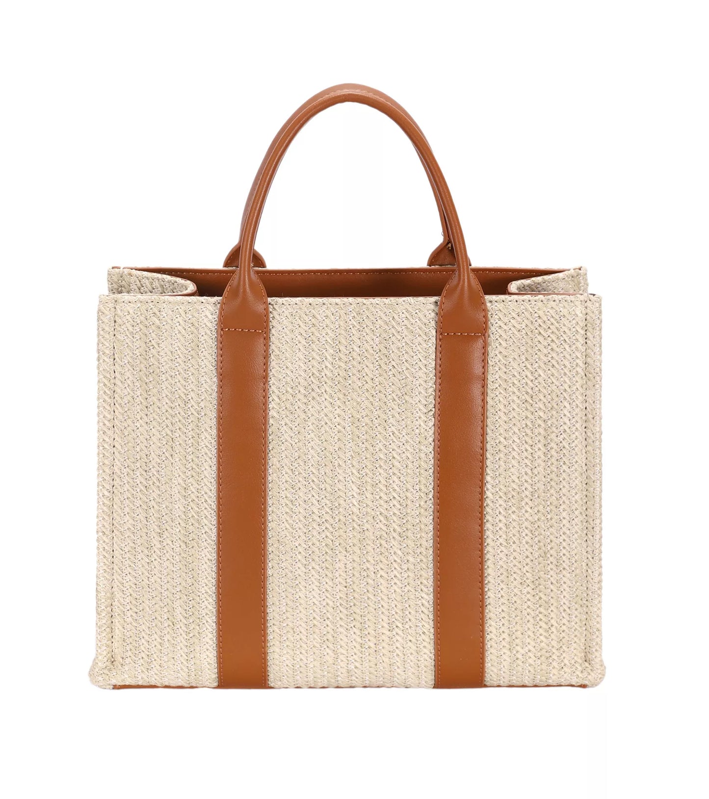 David Jones Woven Tote Handbag - Stylish Square Design for Everyday Use
