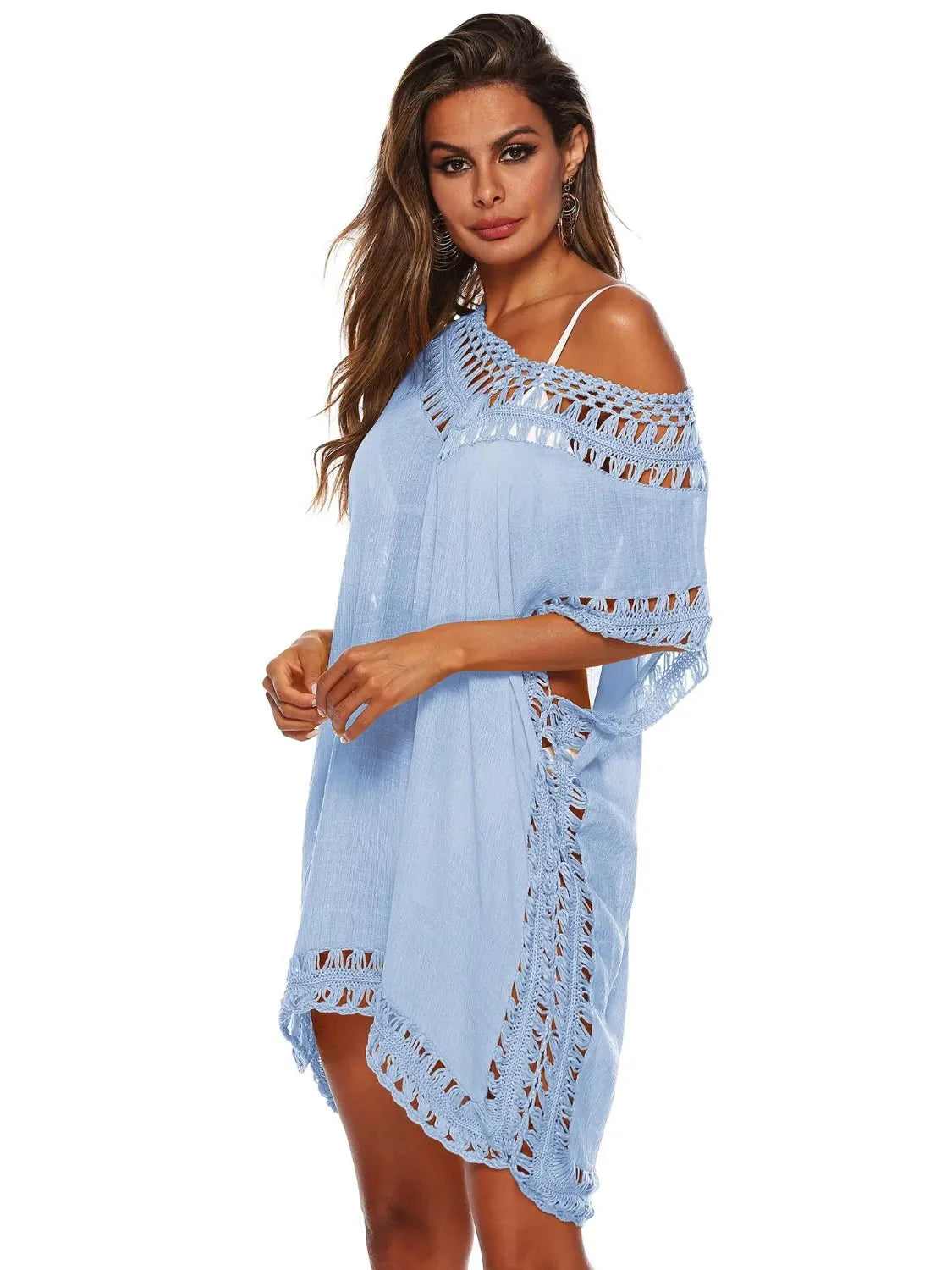 Bohemian Crochet Trim Beach Cover Up Dress - Embrace Boho Chic Style