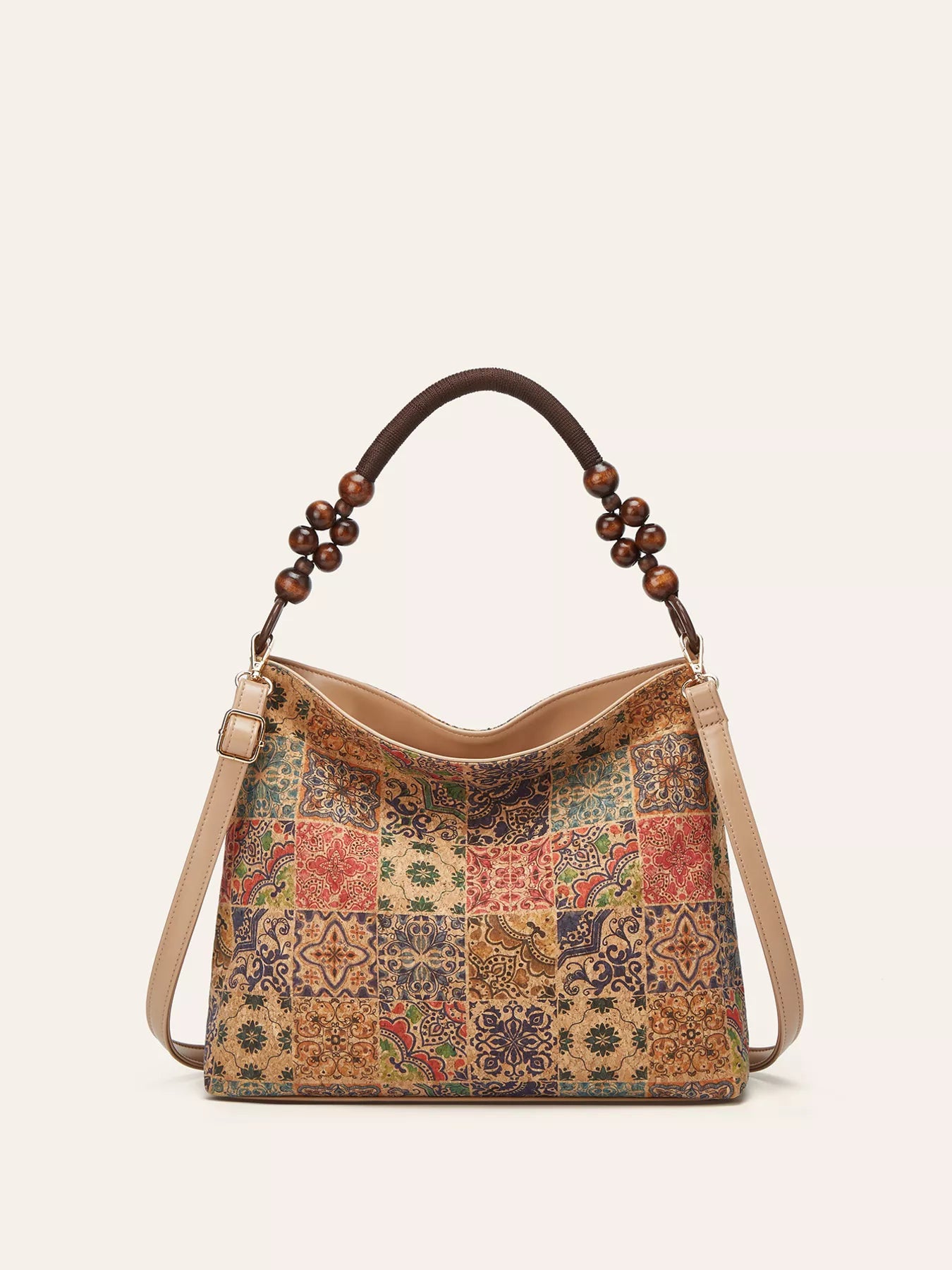 Bohemian Hobo Handbag with Geometric Pattern
