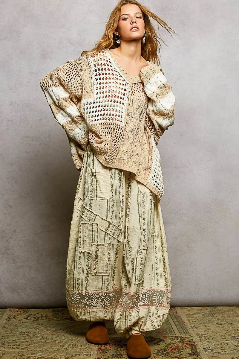 POL knit twisted-weave hippie-chic top