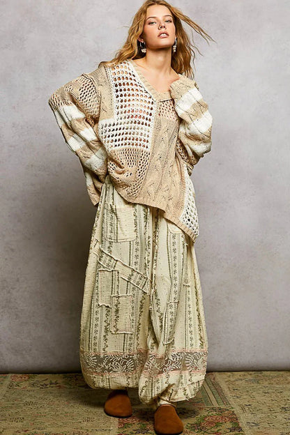 POL knit twisted-weave hippie-chic top