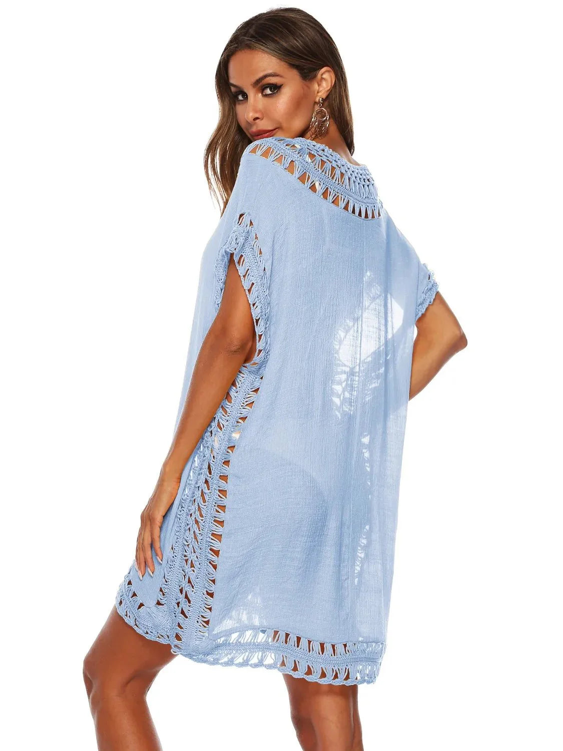 Bohemian Crochet Trim Beach Cover Up Dress - Embrace Boho Chic Style