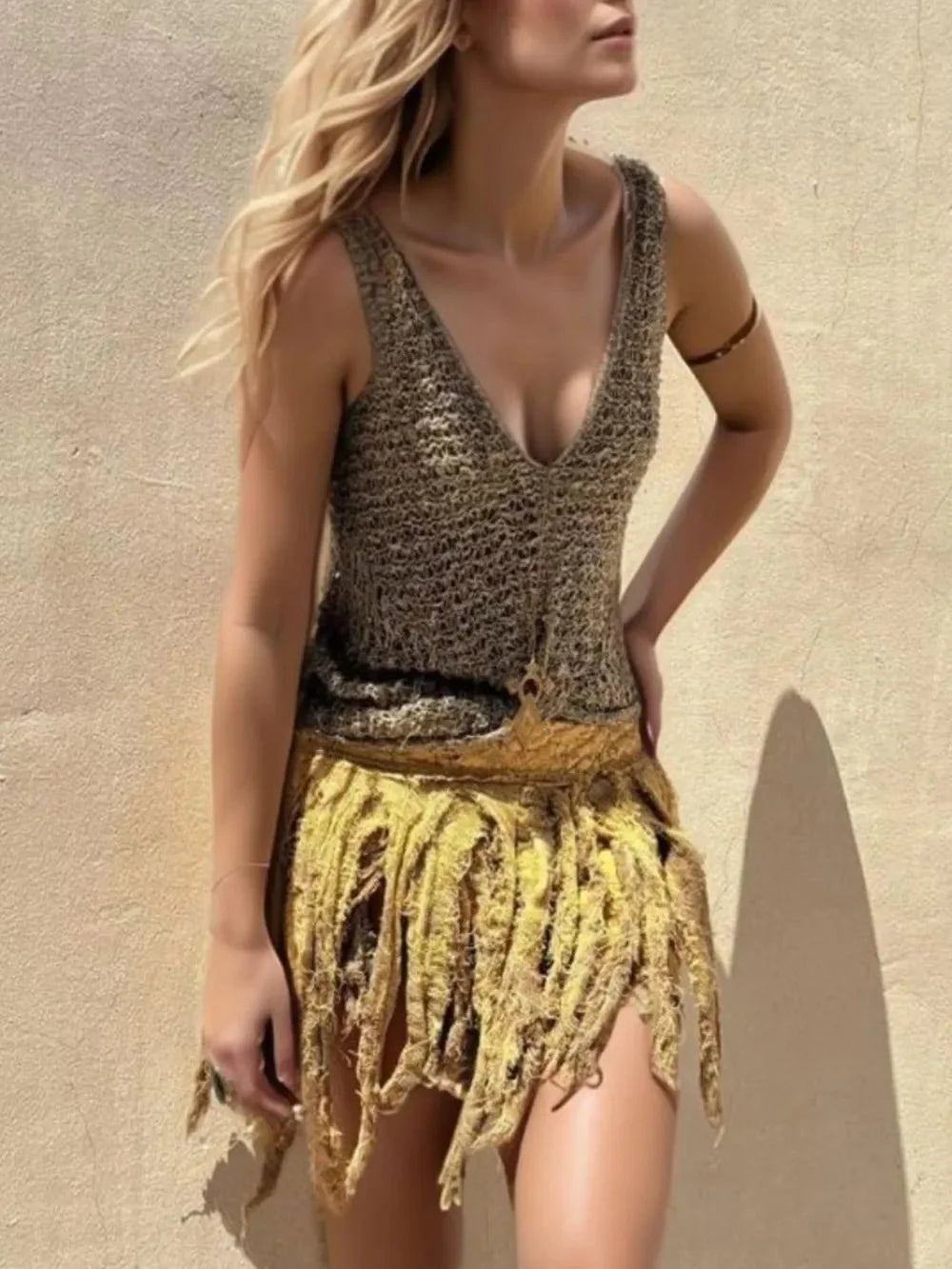 Crochet V-Neck Tank Top for Fun Summer Outfits