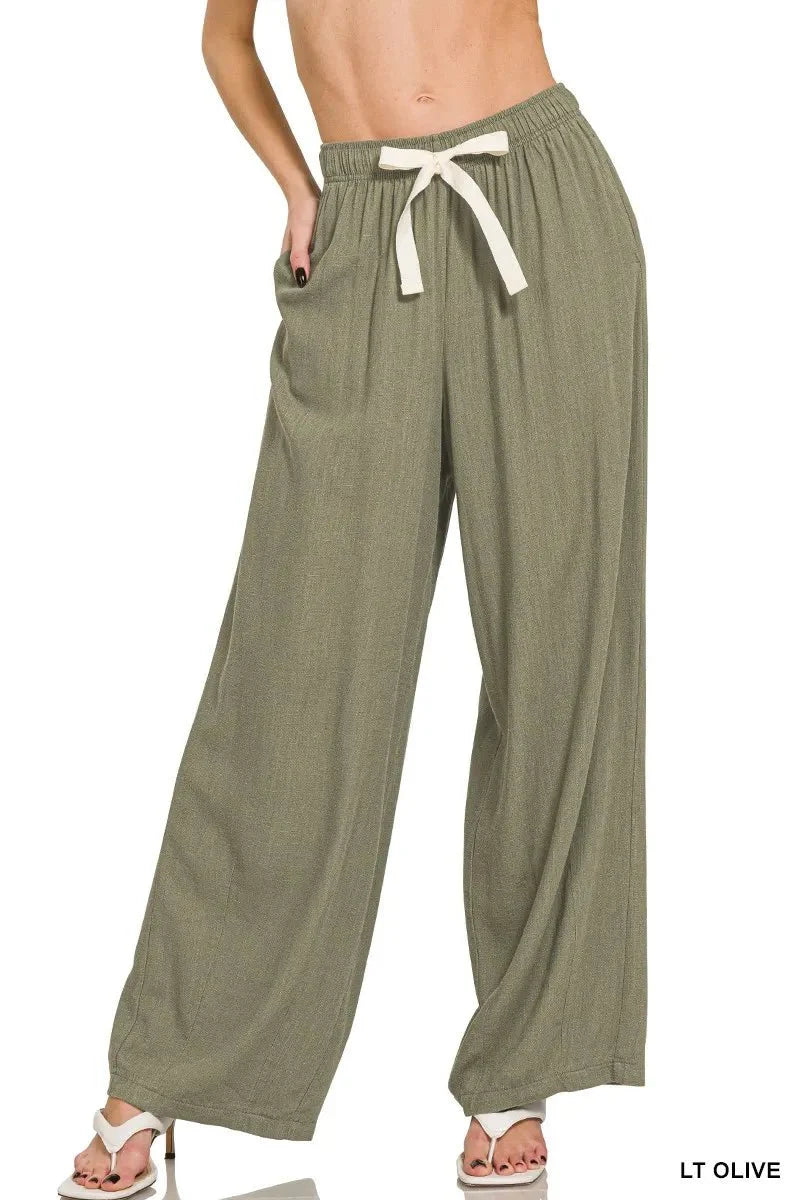 Zenana Linen Drawstring Pants - Ultimate Comfort and Versatile Style