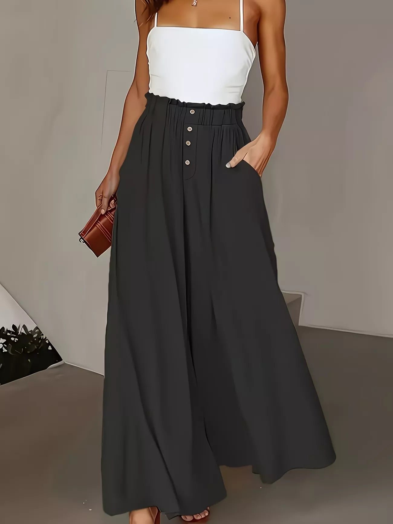 High Waist Wide Leg Pants