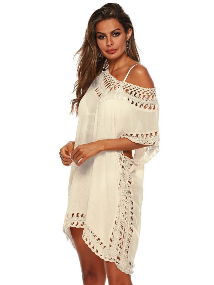 Bohemian Crochet Trim Beach Cover Up Dress - Embrace Boho Chic Style