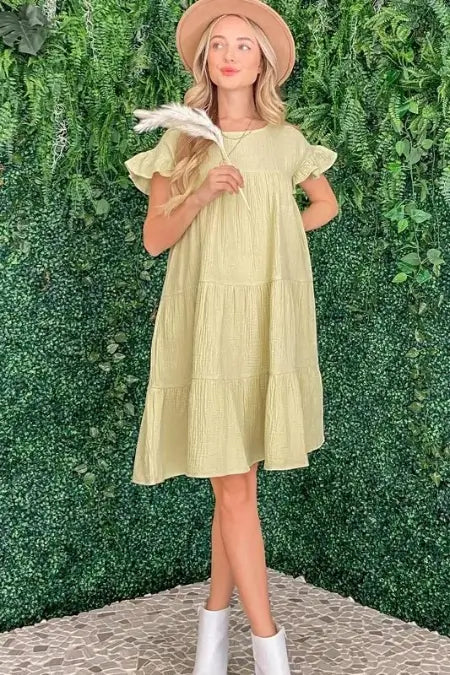 And The Why Cotton Gauze Baby Doll Casual Dress