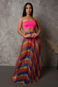 "Sweet Like Sugar" Fuchsia Vacation Swimwear Skirt Set