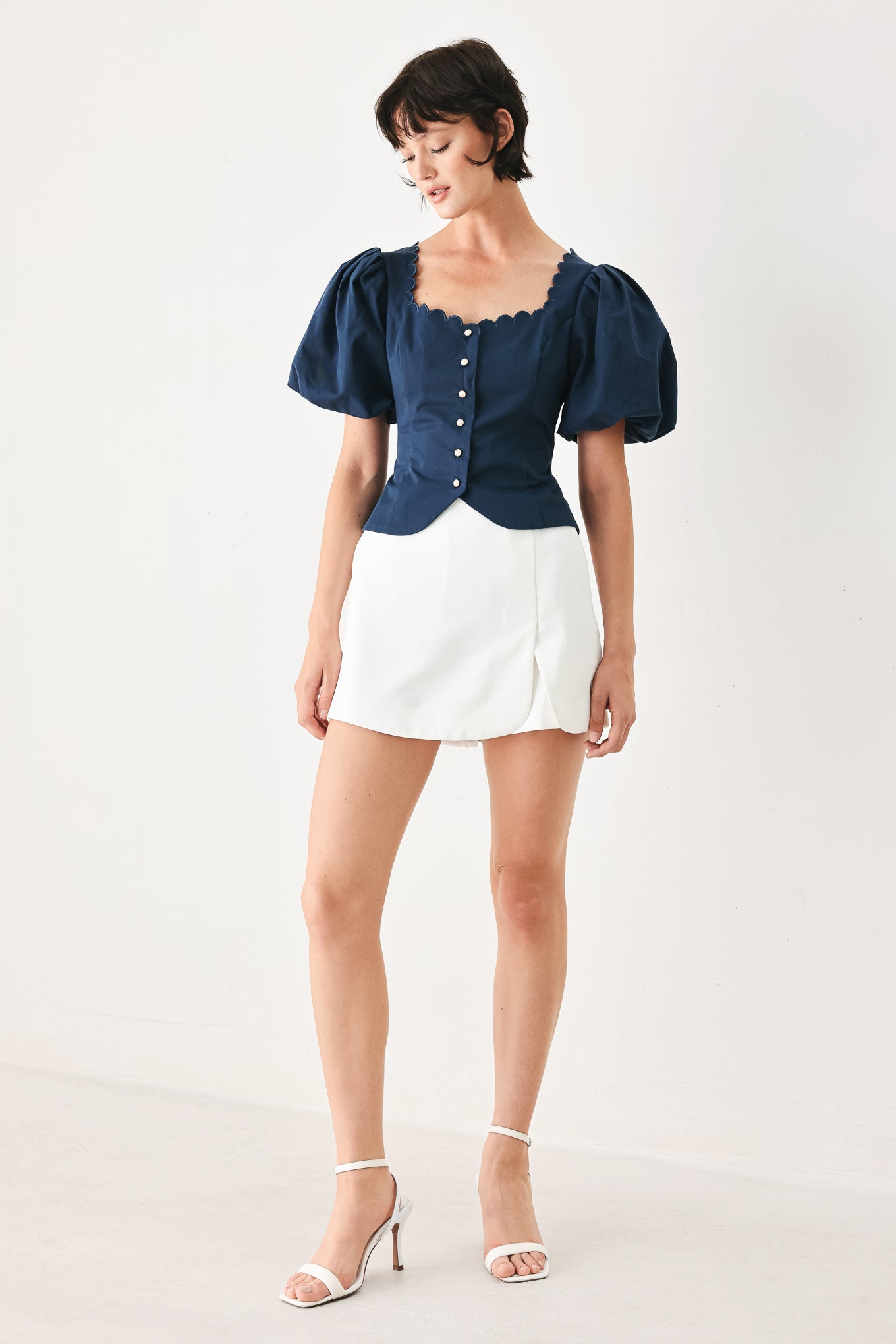NEVER ORDINARY WHITE WOVEN TOP