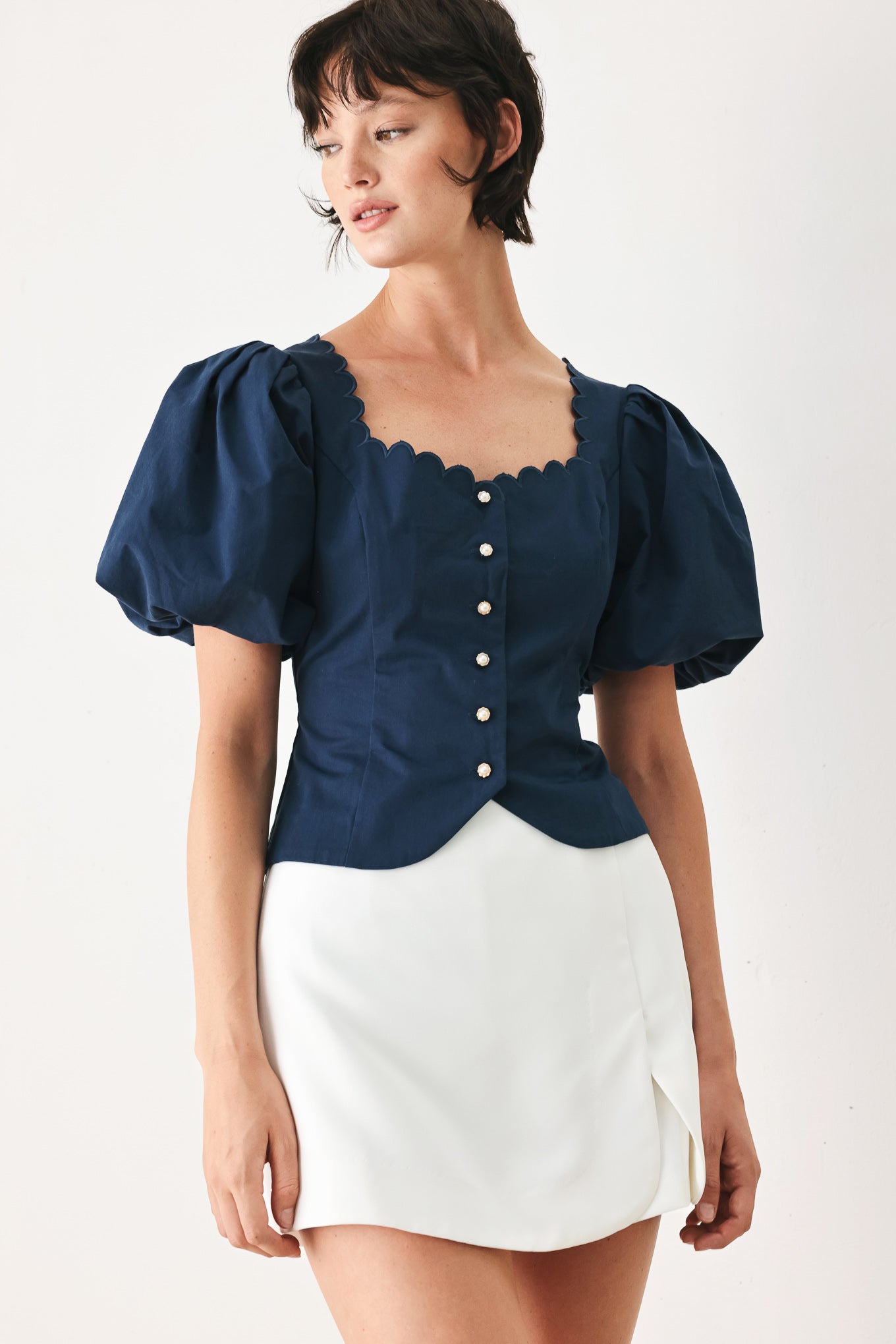 NEVER ORDINARY WHITE WOVEN TOP