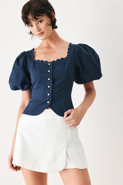 NEVER ORDINARY WHITE WOVEN TOP