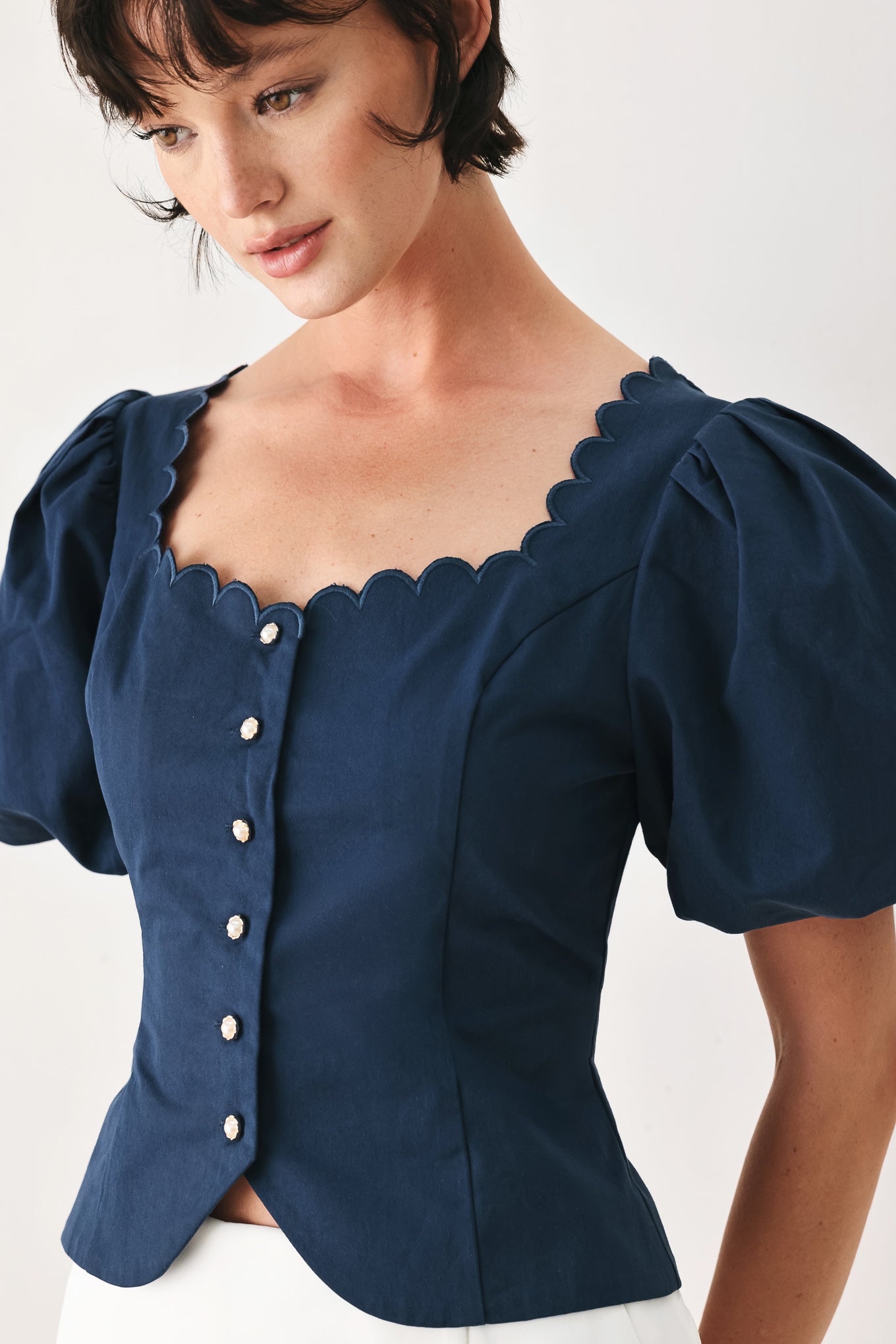 NEVER ORDINARY WHITE WOVEN TOP
