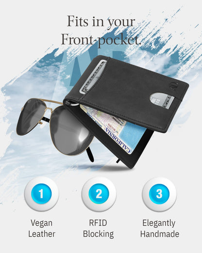 Money Clip Bifold Wallet W/ Pull Strap