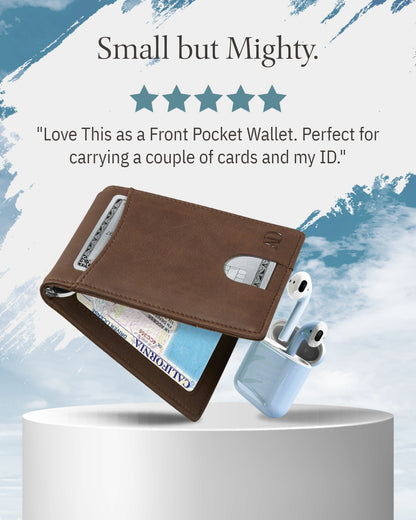Money Clip Bifold Wallet W/ Pull Strap