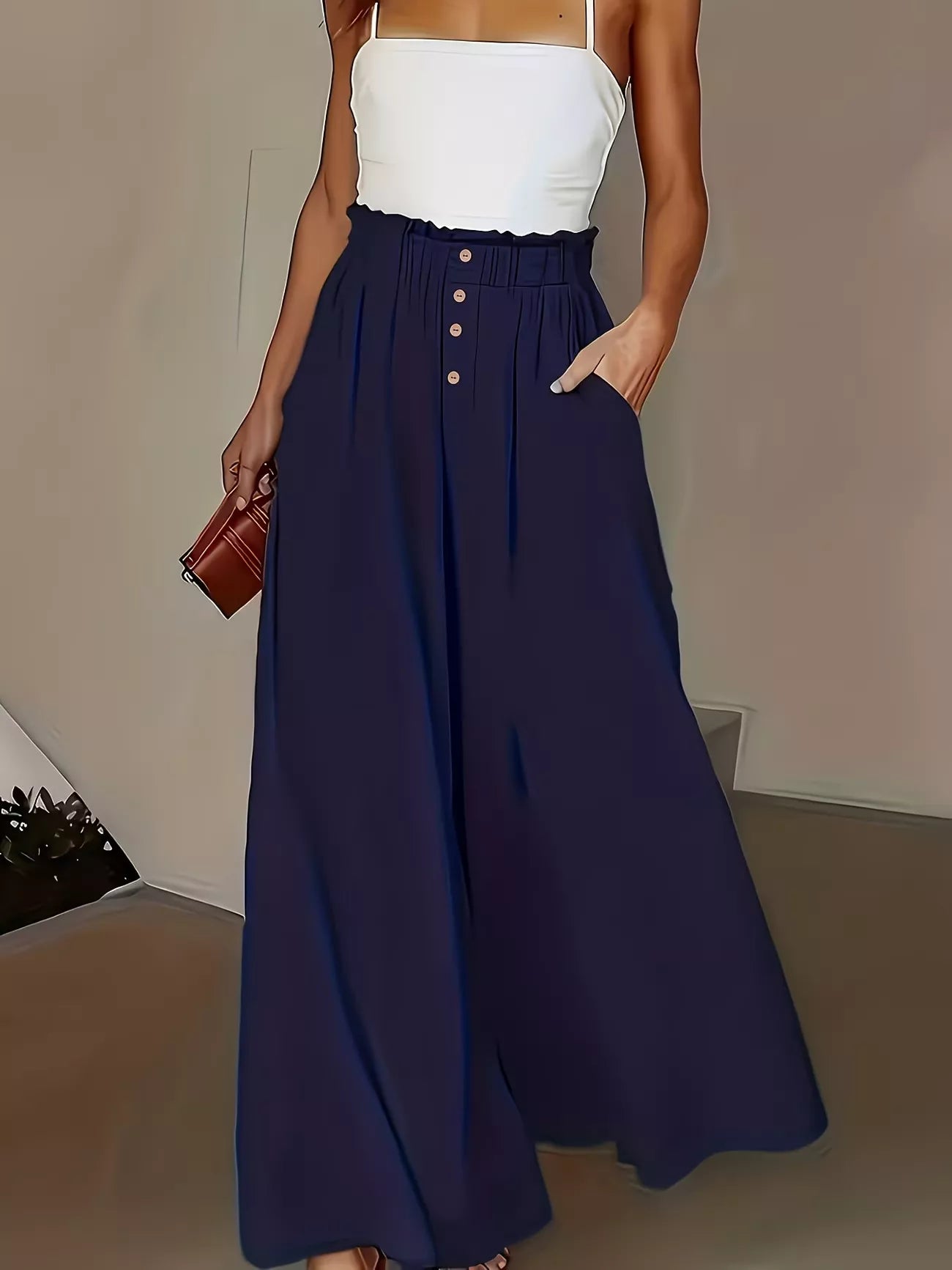 High Waist Wide Leg Pants