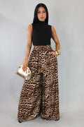 Animal Print & Solid Black Jumpsuit